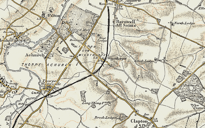Old map of Wigsthorpe in 1901-1902