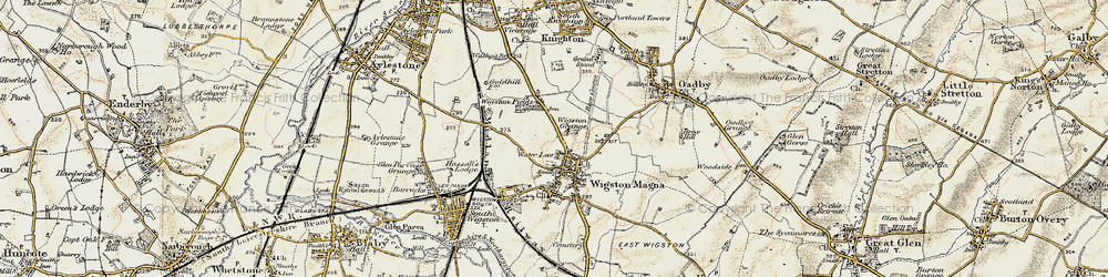 Old map of Wigston in 1901-1903
