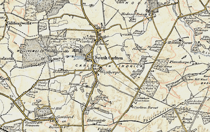 Old map of Wigthorpe in 1902-1903