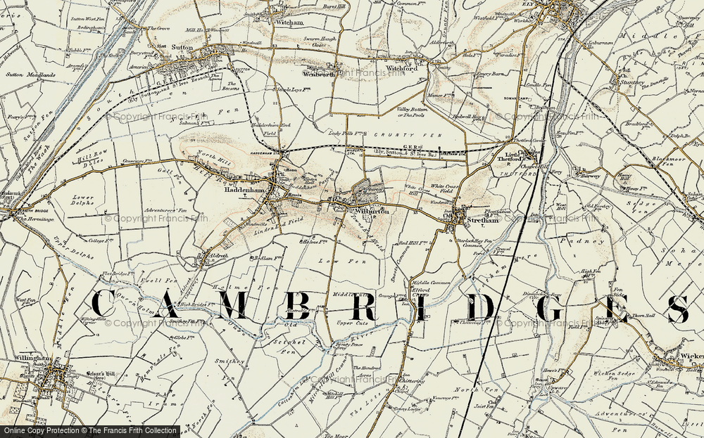 Old Map of Wilburton, 1901 in 1901