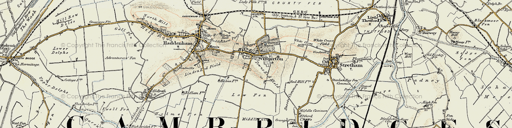 Old map of Wilburton in 1901