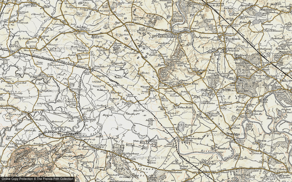 Old Map of Wilcott, 1902 in 1902