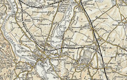 Old map of Wilden in 1901-1902