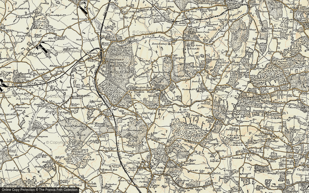 Old Map of Wildhill, 1898 in 1898