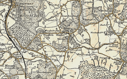 Old map of Wildhill in 1898