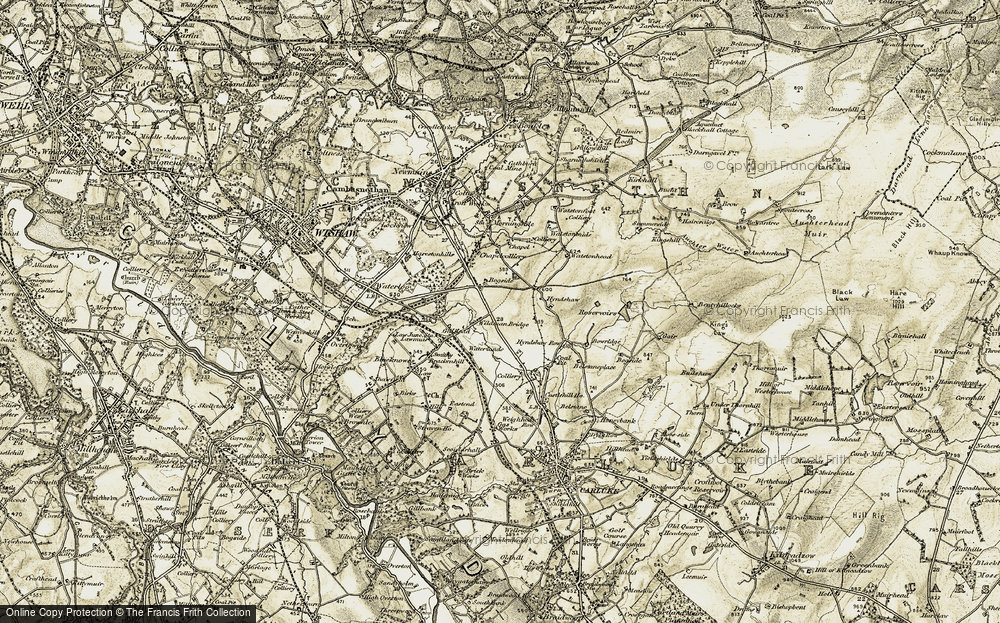 Old Map of Historic Map covering Belstane Place in 1904-1905