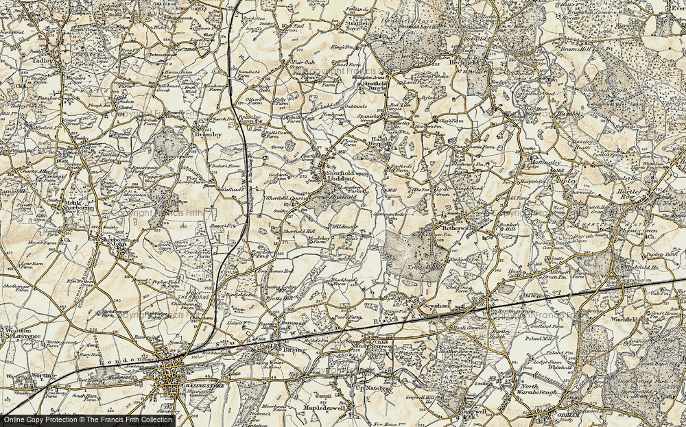 Old Map of Historic Map covering Sherfield School in 1897-1900