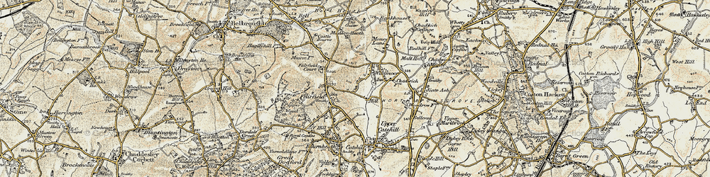 Old map of Wildmoor in 1901-1902