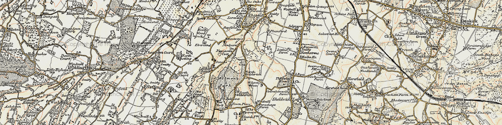 Old map of Wilgate Green in 1897-1898