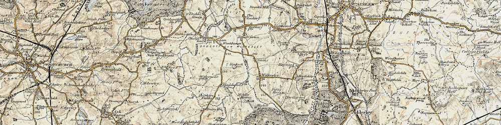 Old map of Wilkesley in 1902