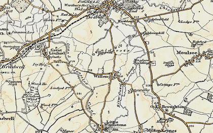Old map of Willen in 1898-1901