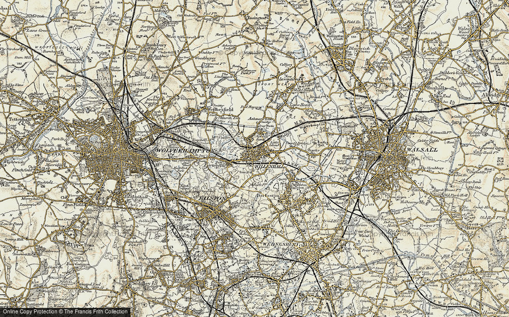 Old Map of Willenhall, 1902 in 1902
