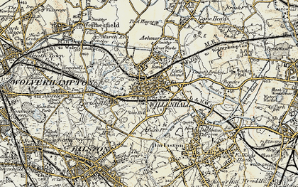 Old map of Willenhall in 1902