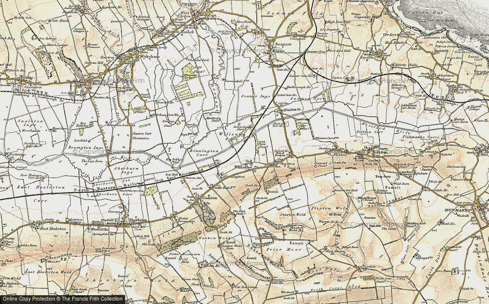 Old Map of Historic Map covering Willerby Carr in 1903-1904