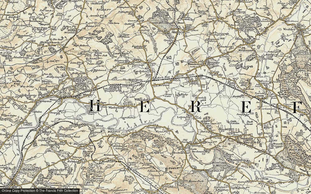 Old Map of Willersley, 1900-1901 in 1900-1901