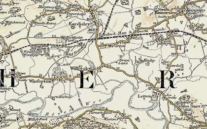 Old map of Willersley in 1900-1901