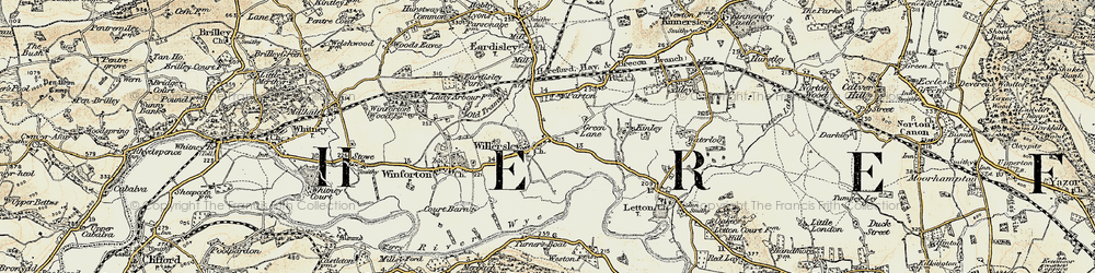 Old map of Willersley in 1900-1901