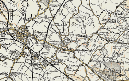 Old map of Willesborough Lees in 1897-1898