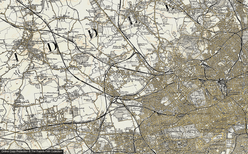 Old Map of Willesden, 1897-1909 in 1897-1909