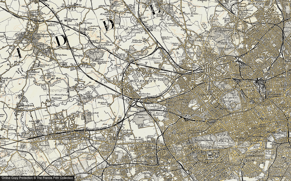 Old Map of Willesden Green, 1897-1909 in 1897-1909