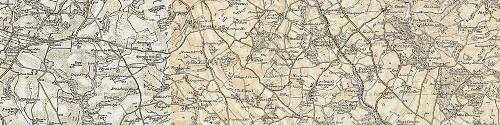 Old map of Willett Hill in 1898-1900