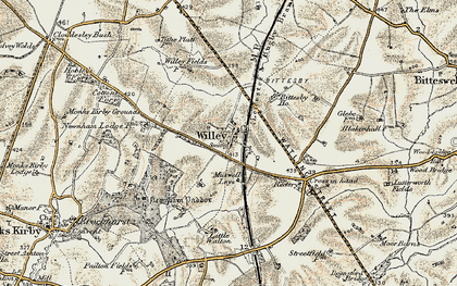 Old map of Bittesby Ho in 1901-1902