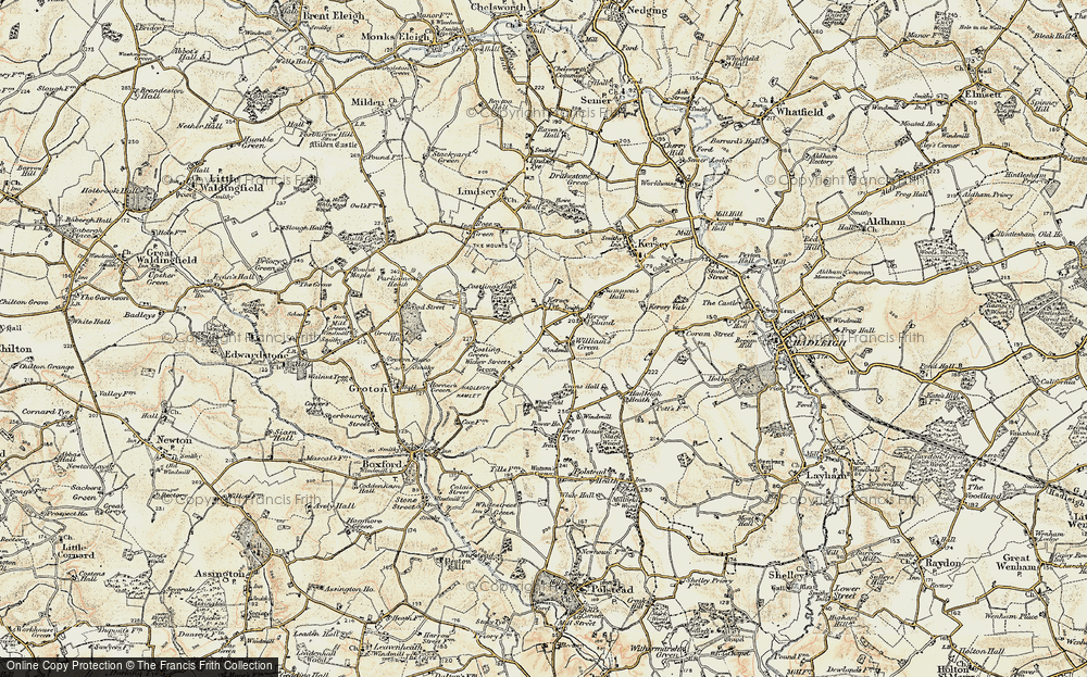 Old Map of Historic Map covering Whinnyfield Wood in 1898-1901