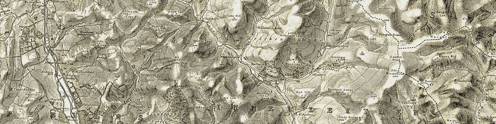 Old map of Leithenwater Forest in 1903-1904