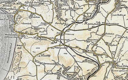 Old map of Willingcott in 1900
