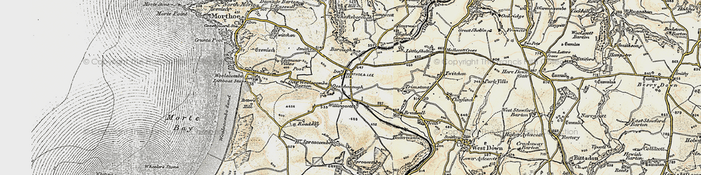 Old map of Willingcott in 1900