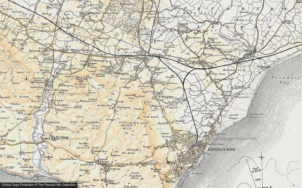 Old Map of Willingdon, 1898 in 1898