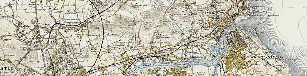 Old map of Willington in 1901-1903