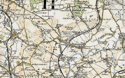 Old map of Willington in 1901-1904