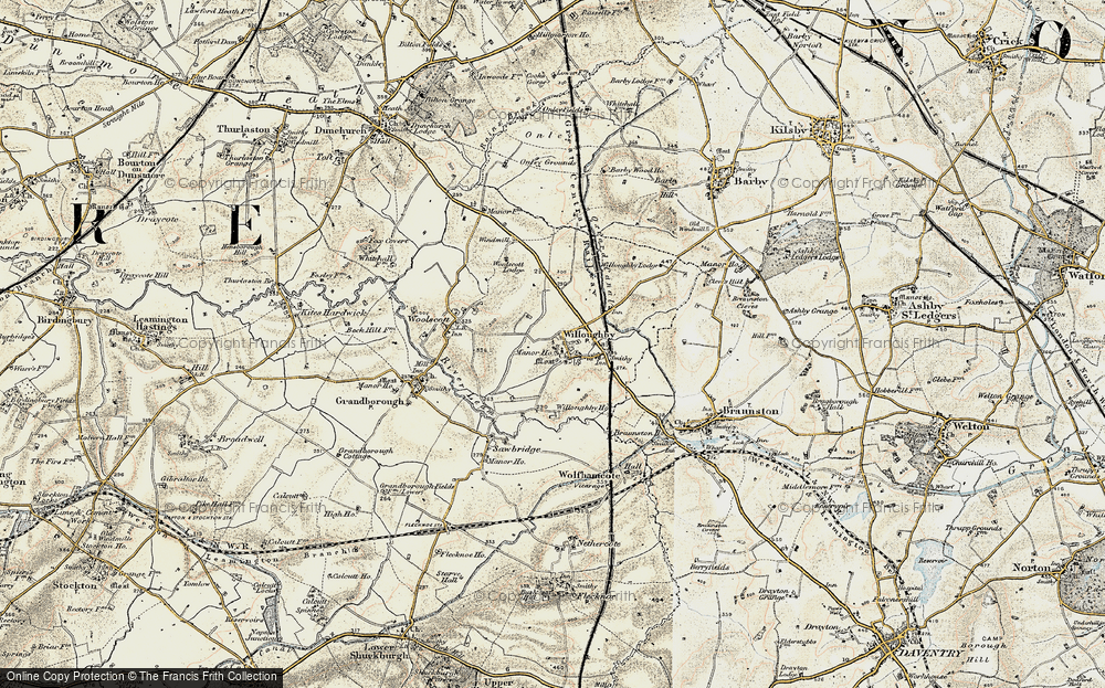 Old Map of Willoughby, 1901 in 1901