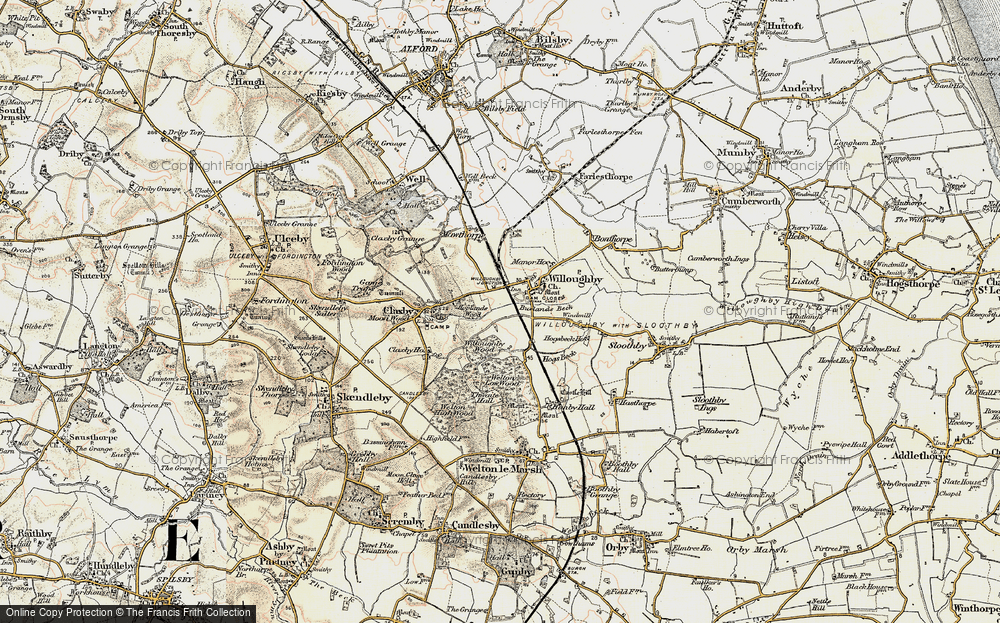 Old Map of Historic Map covering Burlands Beck in 1902-1903