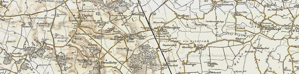 Old map of Burlands Beck in 1902-1903