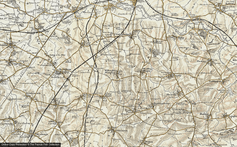 Old Map of Willoughby Waterleys, 1901-1902 in 1901-1902