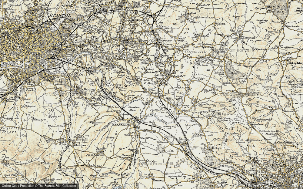 Old Map of Historic Map covering Bitton Hill in 1899