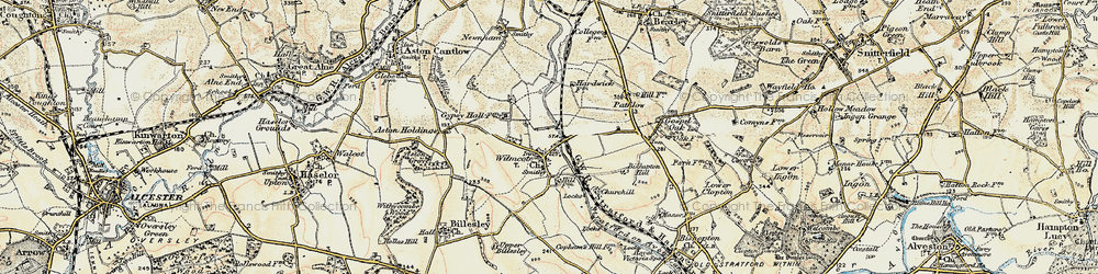 Old map of Wilmcote in 1899-1902