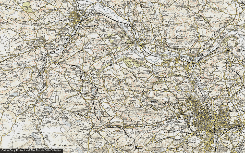Old Map of Historic Map covering Bank Top in 1903-1904