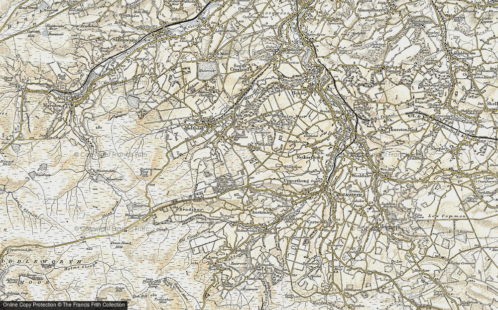Old Map of Wilshaw, 1903 in 1903