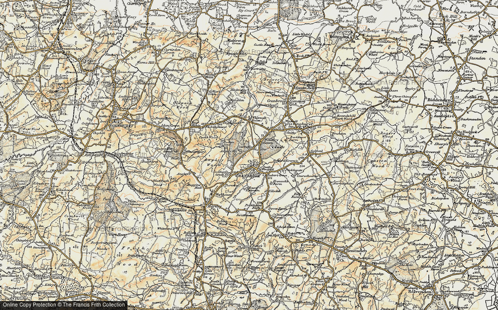Old Map of Historic Map covering Angley Wood in 1897-1898