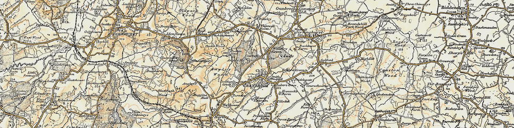 Old map of Angley Ho in 1897-1898