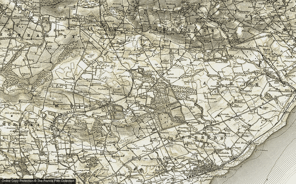 Old Map of Wilsonhall, 1907-1908 in 1907-1908