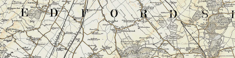 Old map of Wilstead Wood in 1898-1901
