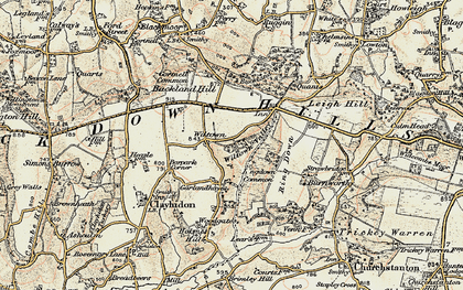 Old map of Black Down Hills in 1898-1900