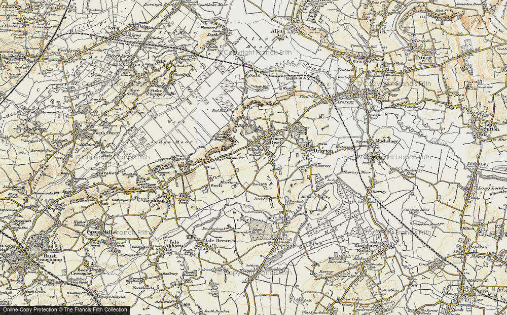 Old Map of Historic Map covering Burton Pynsent in 1898-1900