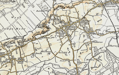 Old map of Bine Hill in 1898-1900