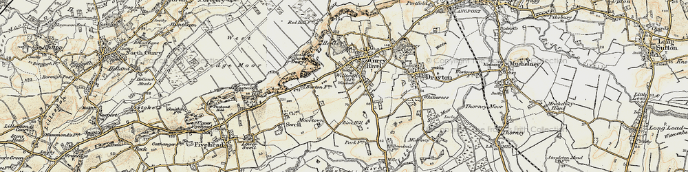 Old map of Burton Pynsent in 1898-1900