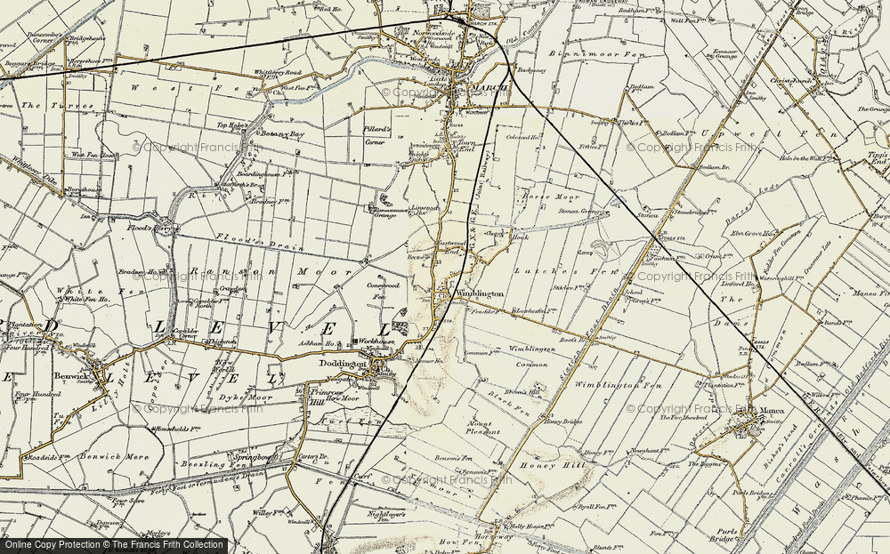 Old Map of Wimblington, 1901 in 1901